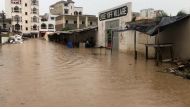 Flooding is seen in Lycee de Yoff Village in Dakar, Senegal, September 5, 2020, in this still image obtained from a social media video. Courtesy of Twitter/MouhammadCISS/Social Media via REUTERS.