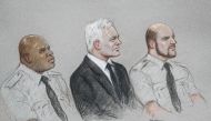 A courtroom sketch shows WikiLeaks founder Julian Assange during a hearing to decide whether he should be extradited to the United States, in London, Britain September 7, 2020 in this courtroom sketch. REUTERS/Julia Quenzler 