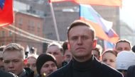 FILE PHOTO: Russian opposition politician Alexei Navalny takes part in a rally to mark the 5th anniversary of opposition politician Boris Nemtsov's murder and to protest against proposed amendments to the country's constitution, in Moscow, Russia February