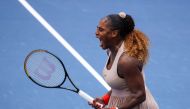 Serena Williams of the United States celebrates winning match point in the third set during her Women's Singles fourth round match against Maria Sakkari of Greece on Day Eight of the 2020 US Open at the USTA Billie Jean King National Tennis Center on Sept