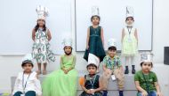 Kindergarten students of MES Indian School while celebrating ‘Go Green’ event.