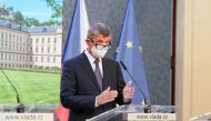 Czech Prime Minister Andrej Babis attends a news conference at the government headquarters as the spread of the coronavirus disease (COVID-19) continues in Prague, Czech Republic, September 21, 2020. Office of the Government of the Czech Republic/Handout 