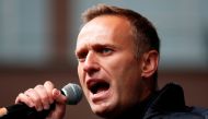 Russian opposition leader Alexei Navalny delivers a speech during a rally to demand the release of jailed protesters, who were detained during opposition demonstrations for fair elections, in Moscow, Russia September 29, 2019./File Photo