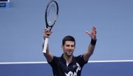 Erste Bank Open - Wiener Stadthalle, Vienna, Austria - October 27, 2020 Serbia's Novak Djokovic celebrates after winning his first round match against Serbia's Filip Krajinovic REUTERS/Lisi Niesner
