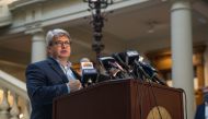 Gabriel Sterling, the Voting Systems Manager for the Secretary of State's Office speaks to the media on November 5, 2020 in Atlanta, Georgia. Ballots are still being counted in Georgia and the results of the presidential election are too close to call. Me