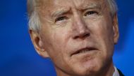 Democratic presidential nominee Joe Biden speaks at The Queen theater on November 05, 2020 in Wilmington, Delaware.  Drew Angerer/Getty Images/AFP