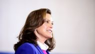 FILE PHOTO: Michigan Governor Gretchen Whitmer (D-MI) speaks during an event with U.S. Democratic presidential candidate Joe Biden (not pictured) in Southfield, Michigan, U.S. , October 16, 2020. REUTERS/Tom Brenner/File Photo