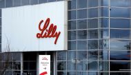 The logo of Lilly is seen on a wall of the Lilly France company unit, part of the Eli Lilly and Co drugmaker, in Fegersheim near Strasbourg, France, February 1, 2018. REUTERS/Vincent Kessler/File Photo