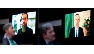 Jack Dorsey, Chief Executive Officer of Twitter (LEFT) Mark Zuckerberg, Chief Executive Officer of Facebook (RIGHT) testifies remotely as Sen. John Kennedy, R-La., looks on during the Senate Judiciary Committee hearing on 