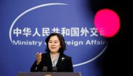 Chinese Foreign Ministry spokeswoman Hua Chunying holds a news conference in Beijing, China, November 30, 2020. Reuters/Thomas Peter