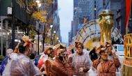 Participants gather ahead of the 94th Macy's Thanksgiving Day Parade closed to the spectators due to the spread of the coronavirus disease (COVID-19), in Manhattan, New York City, U.S., November 26, 2020. REUTERS/Andrew Kelly TPX IMAGES OF THE DAY
