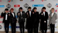 Members of South Korean K-pop band BTS, also known as Bangtan Boys, pose on the red carpet during Mnet Asian Music Awards (MAMA) in Hong Kong, China December 2, 2016. REUTERS/Bobby Yip/File Photo