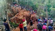 Handout photo released by the Fundacion del Rio of the site of landslide at 