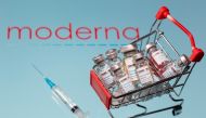 A small shopping basket filled with vials labelled 