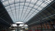 An international high-speed Eurostar train is seen at a platform in St Pancras International railway station in London on December 20, 2020. AFP / Niklas HALLE'N