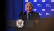 FILE PHOTO: Dr. Anthony Fauci, director of the National Institute of Allergy and Infectious Diseases, speaks at an event where U.S. Vice President Mike Pence received the coronavirus disease (COVID-19) vaccine at the White House in Washington, U.S., Decem