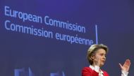 European Commission President Ursula Von Der Leyen holds a news conference on vaccine strategy in Brussels, Belgium, January 8, 2021. Francois Walschaerts/Pool via REUTERS