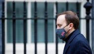 Britain's Health Secretary Matt Hancock arrives at Downing Street, in London, Britain, January 6, 2021. Reuters/John Sibley