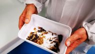 Ynsect's Chairman and CEO Antoine Hubert shows a container of adult mealworm beetles, which are used for reproduction, at the laboratory of the insect farm Ynsect, which harvests mealworms for bug-based animal food and fertilizer, in Dole, France, October