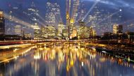 A zoomed image shows the skyline with its financial district as the spread of the coronavirus disease (COVID-19) continues during an extended lockdown in Frankfurt, Germany, January 14, 2021. REUTERS/Kai Pfaffenbach
