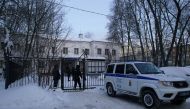 A view shows a police station where detained Russian opposition leader Alexei Navalny is being held, in Khimki outside Moscow, Russia January 18, 2021. Reuters/Tatyana Makeyeva