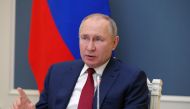 Russia's President Vladimir Putin attends a video conference during the World Economic Forum (WEF) of the Davos Agenda, in Moscow, Russia January 27, 2021. Sputnik/Mikhail Klimentyev/Kremlin via REUTERS ATTENTION EDITORS - THIS IMAGE WAS PROVIDED BY A THI