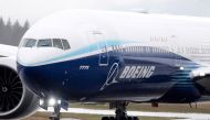 FILE PHOTO: A Boeing 777X airplane taxis during an attempted first test flight from the company's plant in Everett, Washington, U.S. January 24, 2020. REUTERS/Lindsey Wasson/File Photo
