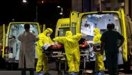 FILE PHOTO: A COVID-19 patient transferred from Lisbon arrives at Nelio Mendonca Hospital in Funchal, amid the coronavirus disease (COVID-19) pandemic, in Funchal, on the island of Madeira, Portugal, January 29, 2021. REUTERS/Duarte Sa
