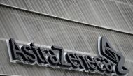 The AstraZeneca logo is pictured outside the AstraZeneca office building in Brussels as part of the coronavirus disease (Covid-19) vaccination campaign, Belgium, January 28, 2021. Reuters/Johanna Geron/File Photo