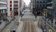 A general view shows an almost empty Friedrichstrasse boulevard, one of the city's best known shopping zones, during lockdown amid the coronavirus disease (COVID-19) pandemic, in Berlin, Germany, February 5, 2021. REUTERS/Fabrizio Bensch
