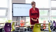 FILE PHOTO: First Minister of Scotland Nicola Sturgeon visits West Calder High School in West Calder, Scotland amid the coronavirus disease (COVID-19) outbreak, in Britain August 10, 2020. Andy Buchanan/Pool via REUTERS
