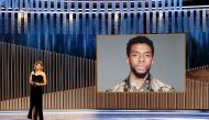 Renee Zellweger announces the late Chadwick Boseman as winner of the Best Actor - Motion Picture Drama award for 