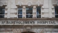 A view of the entrance of St Bartholomew's Hospital, where Britain's Prince Philip was admitted, in London, Britain, March 2, 2021. REUTERS/Toby Melville
