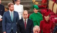 FILE PHOTO: Britain's Prince Charles, Prince William and Catherine, Duchess of Cambridge, Prince Harry and Meghan, Duchess of Sussex attend the annual Commonwealth Service at Westminster Abbey in London, Britain March 9, 2020. Phil Harris/Pool via REUTERS