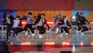 FILE PHOTO: Members of K-Pop band BTS perform on ABC's 'Good Morning America' show in Central Park in New York City, U.S., May 15, 2019. REUTERS/Brendan McDermid/File Photo
