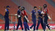 Cricket - Fourth Twenty20 International - India v England - Narendra Modi Stadium, Ahmedabad, India - March 18, 2021 India players shake hands with England players after the match REUTERS/Danish Siddiqui
