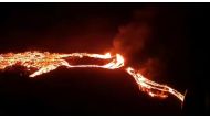 Lava streams are seen during a volcanic eruption in Fagradalsfjall, Reykjanes, Iceland, March 19, 2021 in this still image taken from video provided on social media. Icelandic Meteorological Office via Reuters.