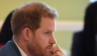 FILE PHOTO: Britain's Prince Harry, Duke of Sussex, attends a roundtable discussion on gender equality with The Queen's Commonwealth Trust (QCT) and One Young World at Windsor Castle, Windsor, Britain October 25, 2019. Jeremy Selwyn/Pool via REUTERS/File 
