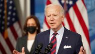 U.S. President Joe Biden speaks about jobs and the economy at the White House in Washington, U.S., April 7, 2021. REUTERS/Kevin Lamarque
