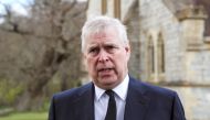 Britain's Prince Andrew speaks to the media during Sunday service at the Royal Chapel of All Saints at Windsor Great Park, Britain following Friday's death of his father Prince Philip at age 99, April 11, 2021. Steve Parsons/PA Wire/Pool via REUTERS