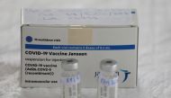 Empty vials of Johnson & Johnson's coronavirus disease (COVID-19) vaccine are seen on a table at a vaccination centre in Ronda, Spain, April 23, 2021. REUTERS/Jon Nazca/File Photo