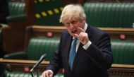 British Prime Minister Boris Johnson speaks during the debate on the Queen's Speech, in London, Britain May 11, 2021. UK Parliament/Jessica Taylor/Handout via REUTERS 