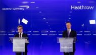 Heathrow Airport CEO John Holland-Kaye and British Airways CEO Sean Doyle hold a joint news conference at Heathrow Airport in London, Britain, May 17, 2021. Reuters/John Sibley