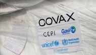 FILE PHOTO: A pack of AstraZeneca/Oxford vaccines is seen as the country receives its first batch of coronavirus disease (COVID-19) vaccines under COVAX scheme, at the international airtport of Accra, Ghana February 24, 2021. REUTERS/Francis Kokoroko/File