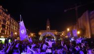 Soccer Football - Champions League - Fans in Porto after the Champions League Final Manchester City v Chelsea - Porto, Portugal - May 29, 2021 Chelsea fans celebrate winning the Champions League REUTERS/Pedro Nunes
