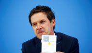 Ronald Fritz, CovPass project manager at IBM, attends a news conference on the current coronavirus disease (COVID-19) situation, in Berlin, Germany June 10, 2021. REUTERS/Michele Tantussi/Pool