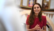 Britain's Catherine, Duchess of Cambridge, smiles during a visit to Connor Downs Academy, in Hayle, Cornwall, Britain, June 11, 2021. Daniel Leal-Olivas/Pool via REUTERS