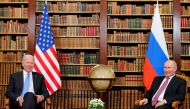US President Joe Biden and Russia's President Vladimir Putin meet for the US-Russia summit at Villa La Grange in Geneva, Switzerland, June 16, 2021. (REUTERS/Denis Balibouse)