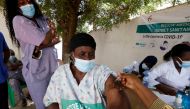 A health worker receives a dose of coronavirus disease (COVID-19) vaccine in Dakar, Senegal February 24, 2021. (REUTERS/ Zohra Bensemra/File Photo)