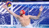 Tokyo 2020 Olympics - Water Polo - Men - Group B - Serbia v Spain - Tatsumi Water Polo Centre, Tokyo, Japan - July 25, 2021. Branislav Mitrovic of Serbia in action. REUTERS/Kacper Pempel
